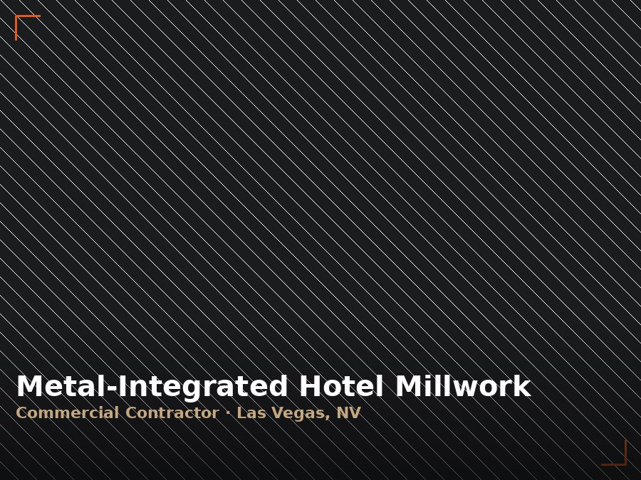 Metal-integrated hotel millwork installation